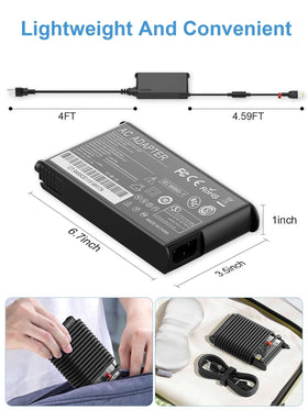 BIYTC 230W charger with AC cord demonstrates plug-and-play setup