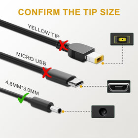 BIYTC 90W charger port and cable close-up for reliable 19.5V power delivery
