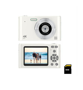 BK Digital pocket camera front view highlighting compact design for small hands and easy handling