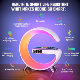BKDRL alarm clock display keeps time and alarms within easy view