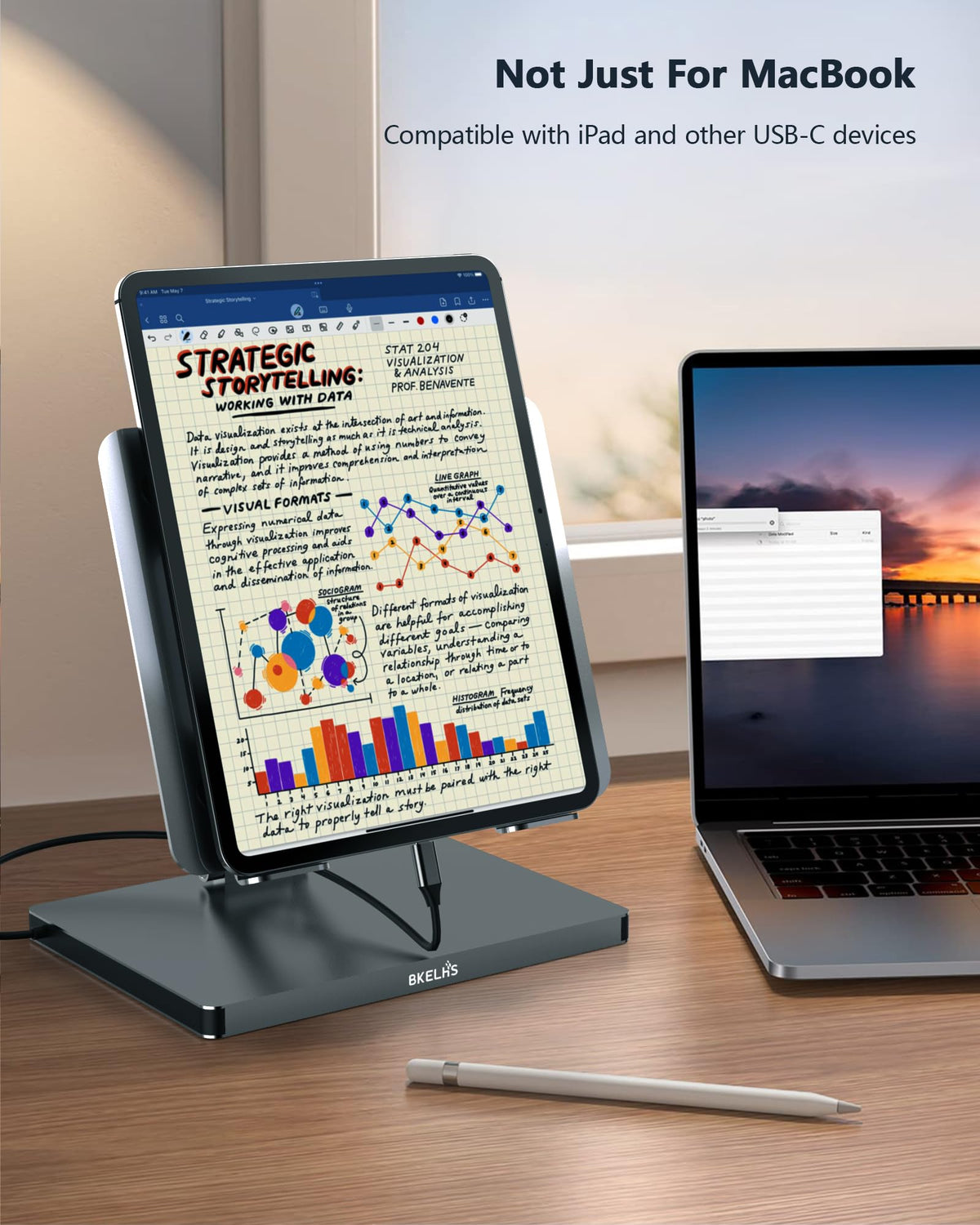 BKELHS on desk with laptop, mouse, and monitor for organized productivity