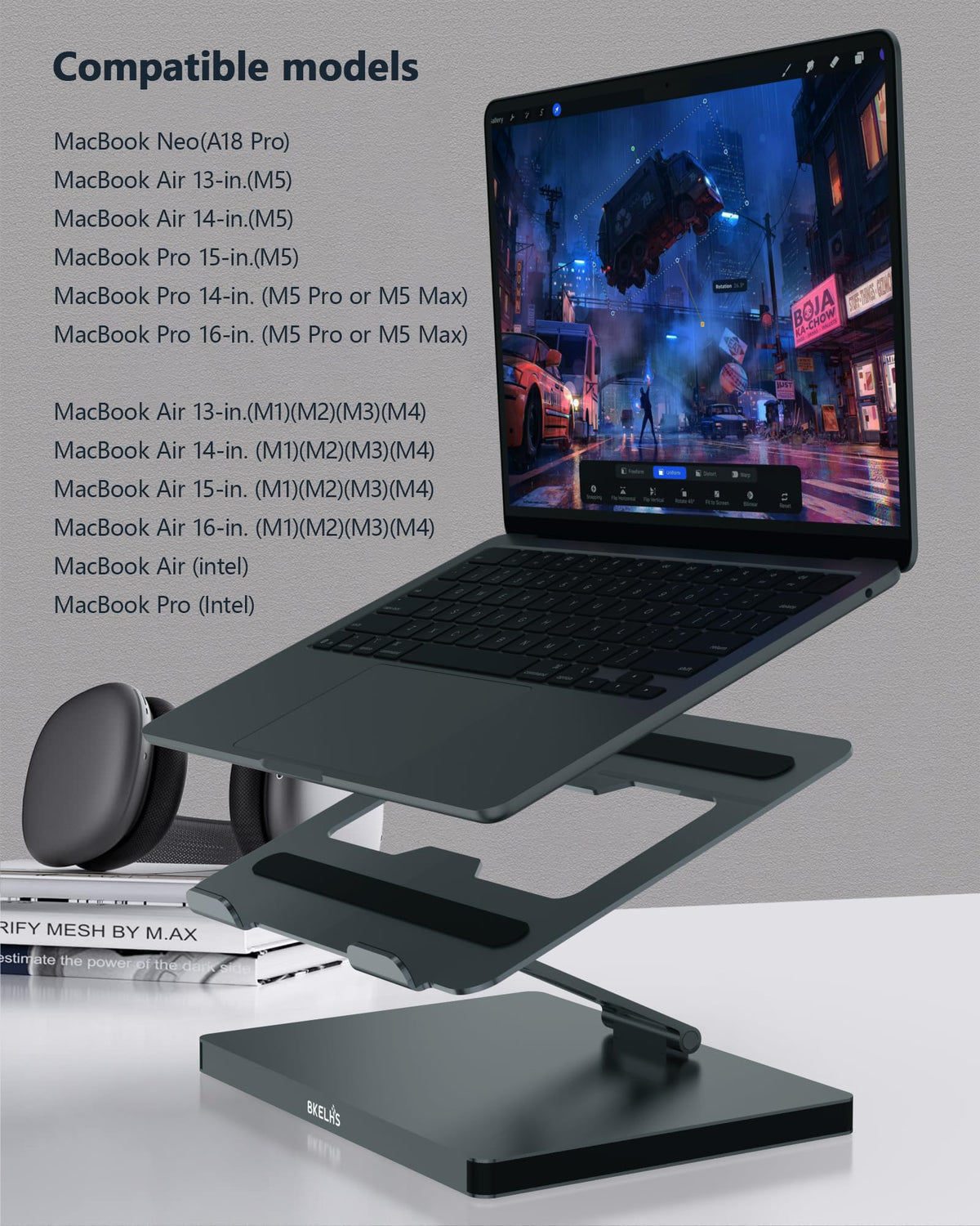 BKELHS SD and TF slots with card insertion for quick media transfers