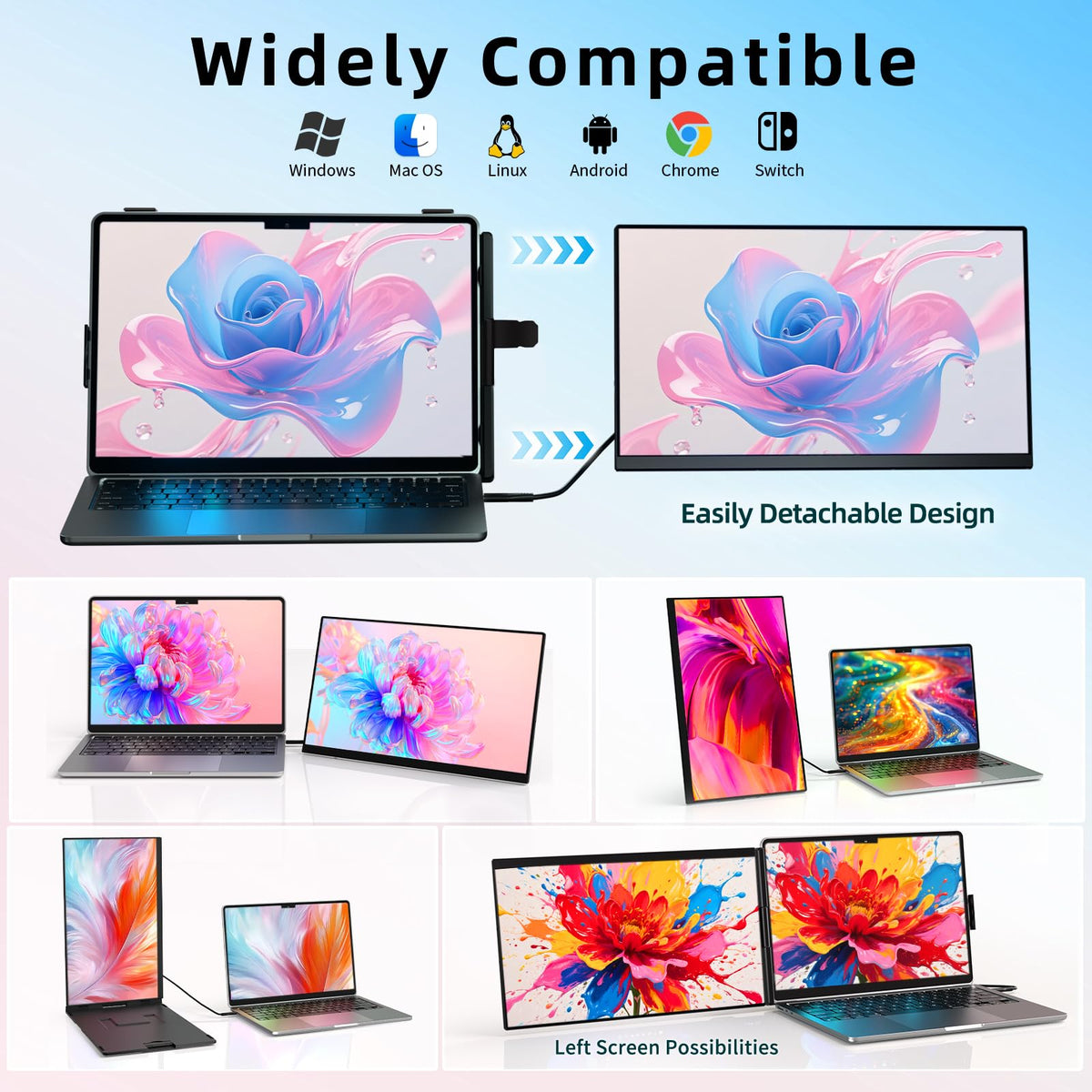 BKVOO 15.6 inch 300 nits brightness for bright environments.