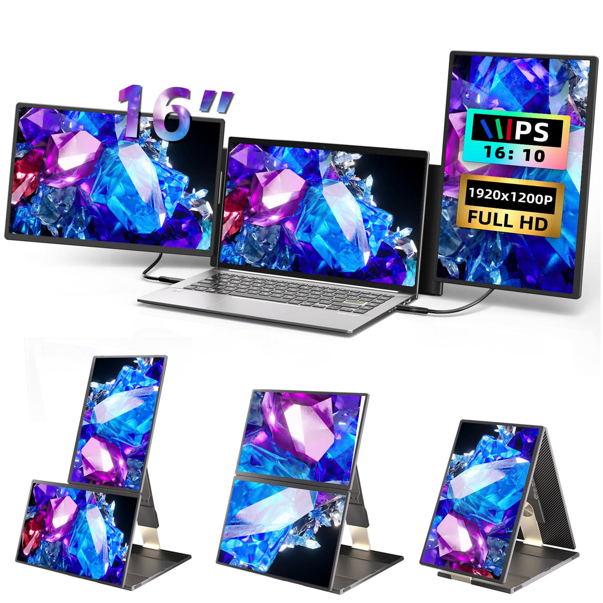 BKVOO 16-inch screen extender front view expanding workspace