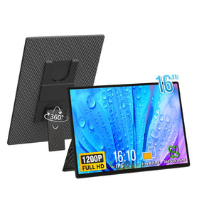BKVOO 16in portable monitor with tiltable stand for flexible on-the-go work