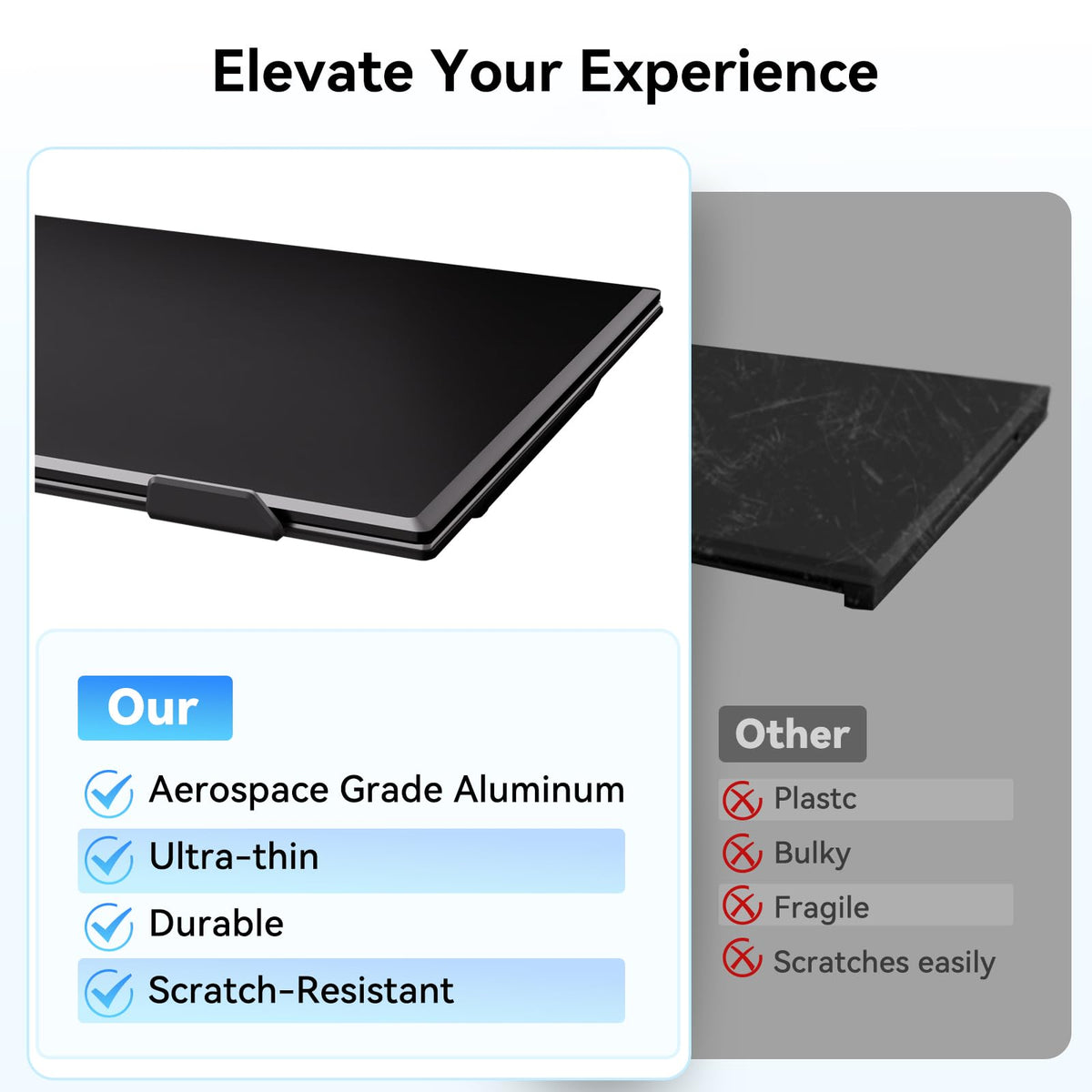 BKVOO pull-out stand provides adjustable angles for comfort.