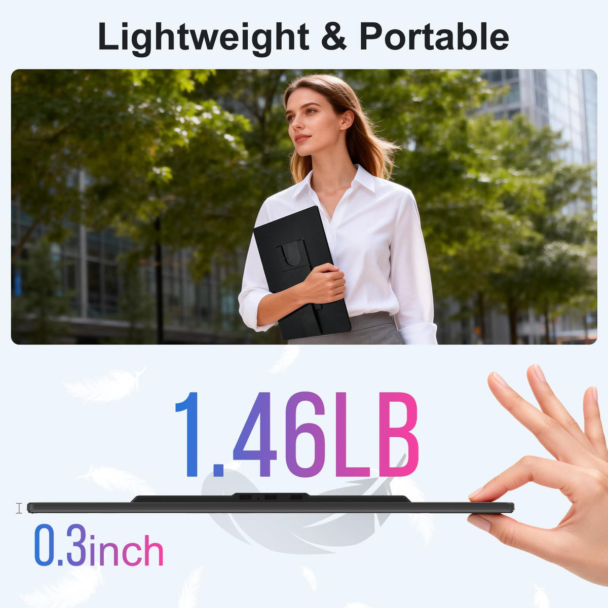 BKVOO travel-friendly design weighs only 1.46 pounds.