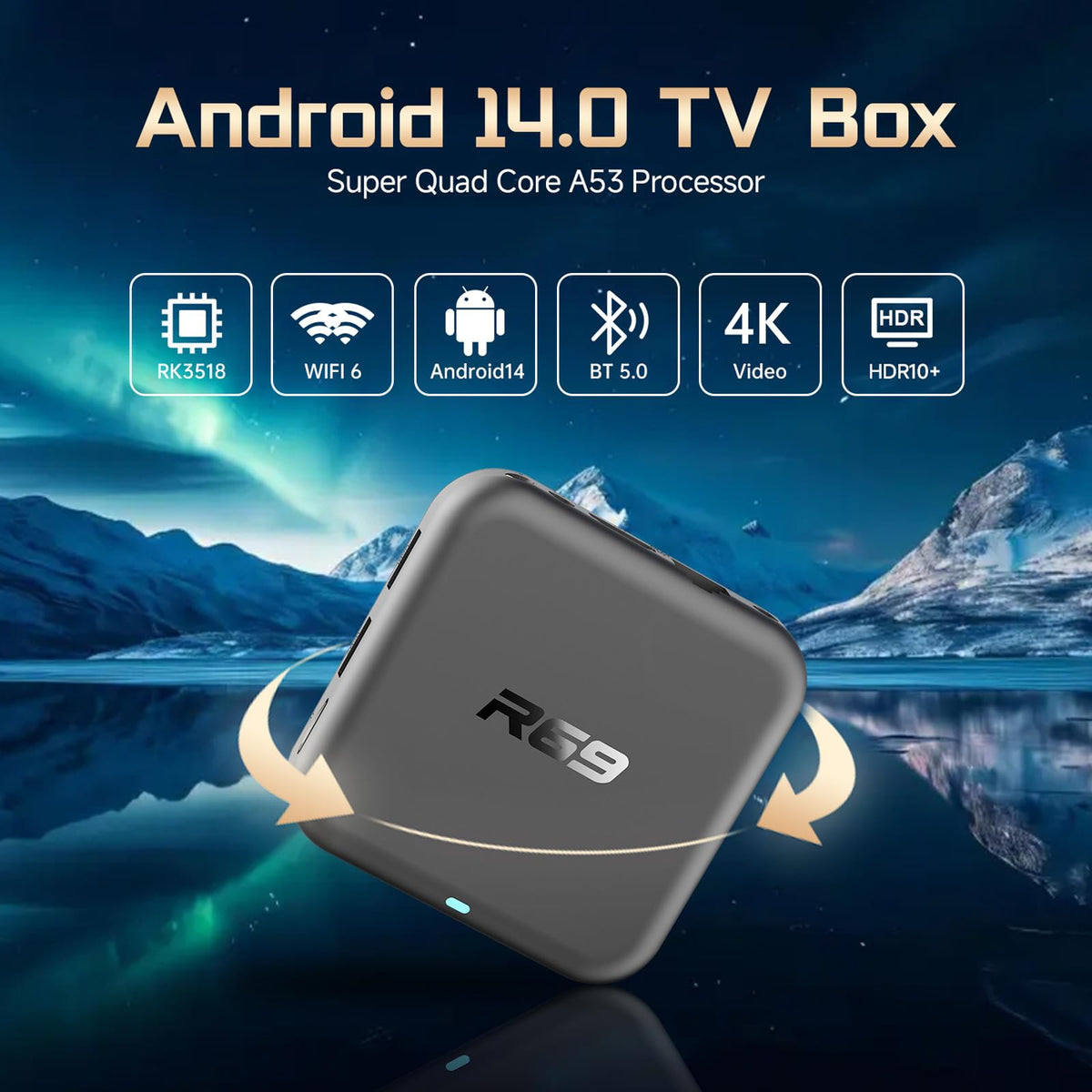 BL voice remote and included cables displayed for quick setup and easy navigation