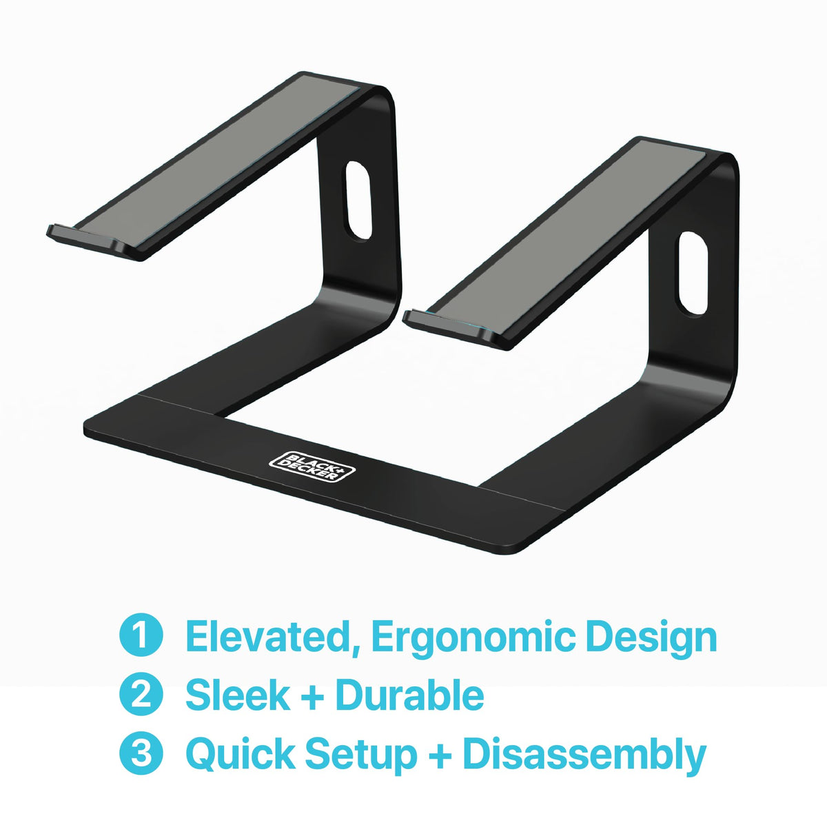 BLACK+DECKER laptop stand with durable aluminum construction for stability