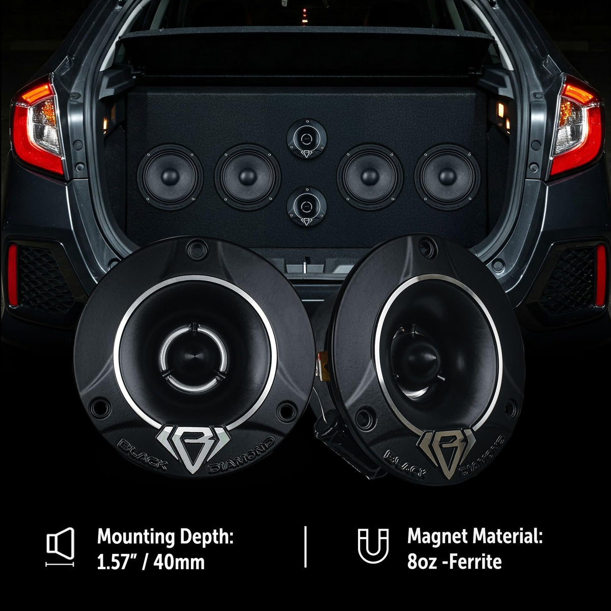 BLACK DIAMOND Dia-T1 built-in capacitor filter protects speakers and cleans highs.