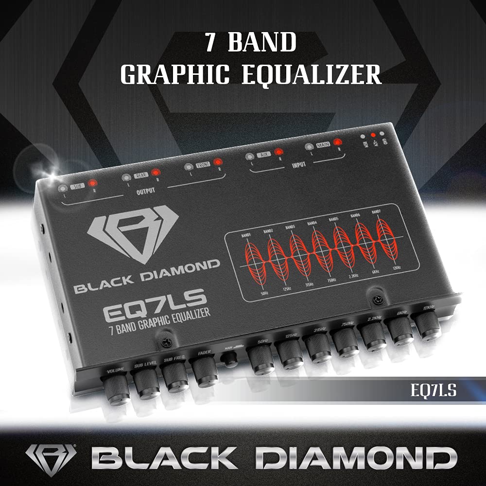 Black Diamond EQ7LS high-volt outputs deliver strong, clean power to speakers.