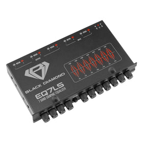 Black Diamond EQ7LS front view with seven-band graphic equalizer for precise tuning.