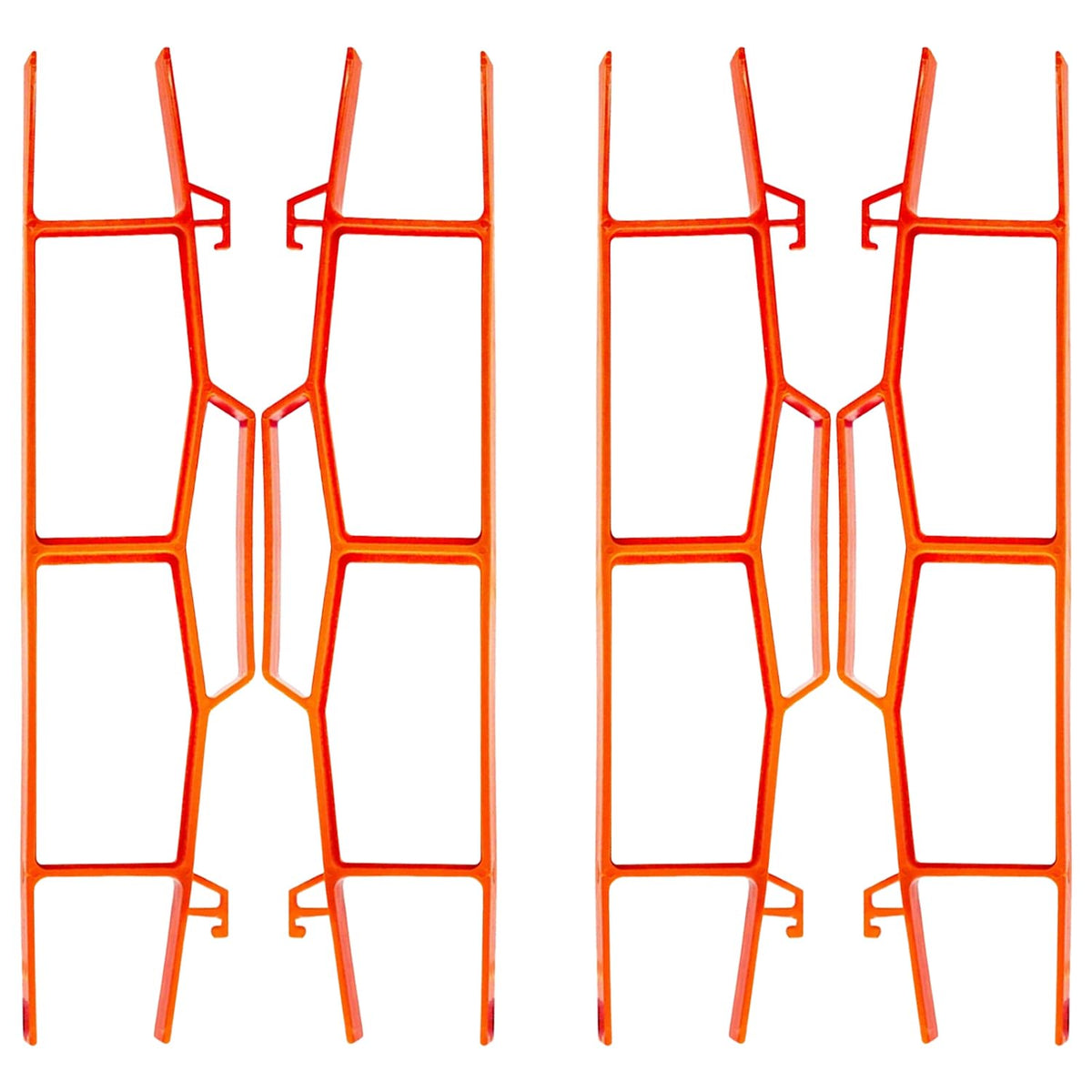 Black Duck Brand front view of four orange cord wraps for clear identification and storage