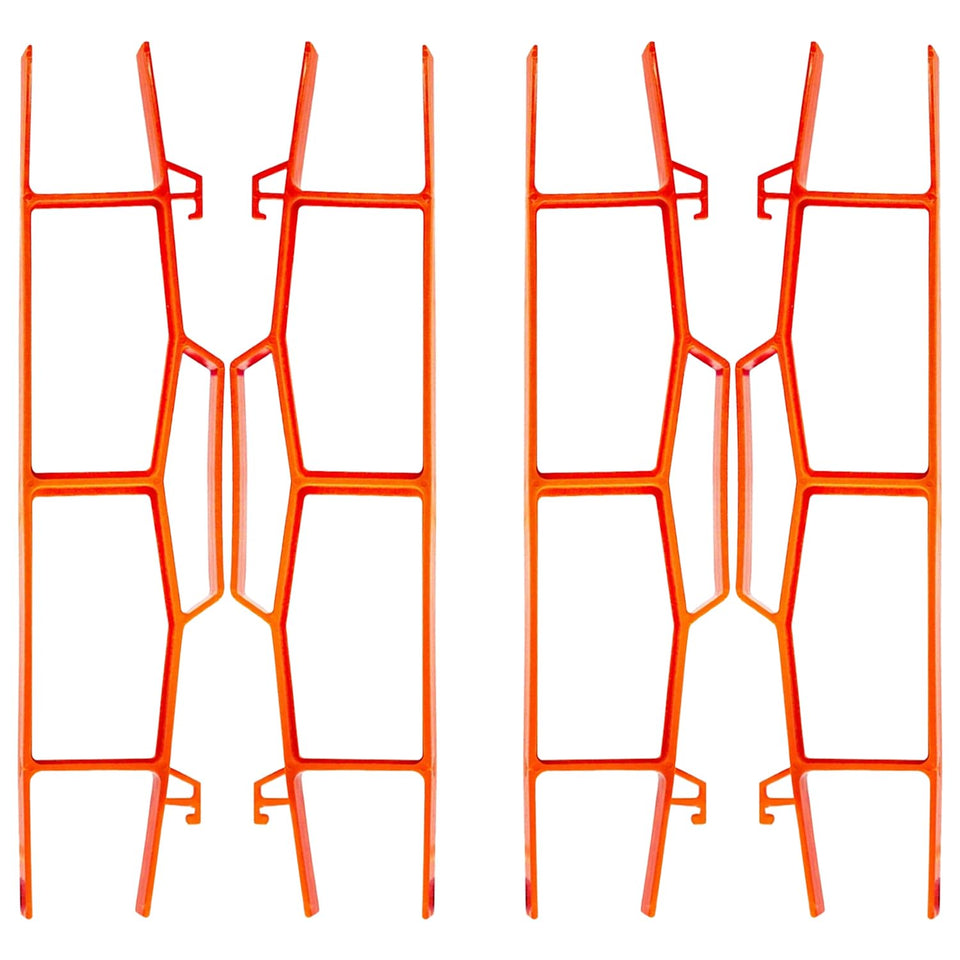 Black Duck Brand front view of four orange cord wraps for clear identification and storage