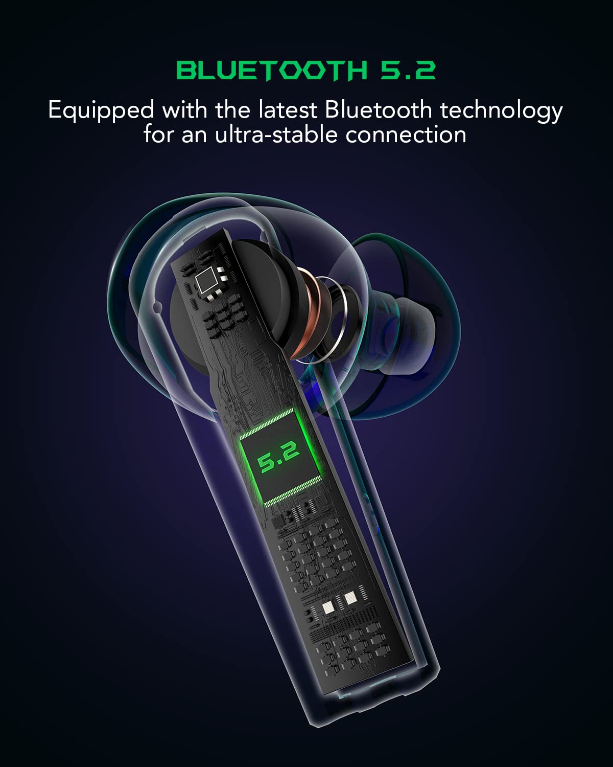 Black Shark earbuds worn in hand demonstrating ergonomic fit and comfortable all-day wear
