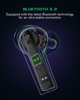 Black Shark earbuds worn in hand demonstrating ergonomic fit and comfortable all-day wear