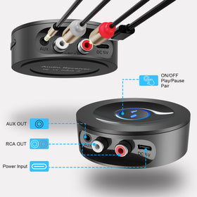 BLACKHORSE 3.5mm AUX output demonstrates wide speaker compatibility.