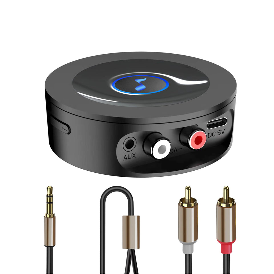 BLACKHORSE Bluetooth 5.2 receiver front view enabling stable wireless home stereo.