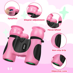 BLACKICE Kids Binoculars side grip view, durable non-slip handling for active play.