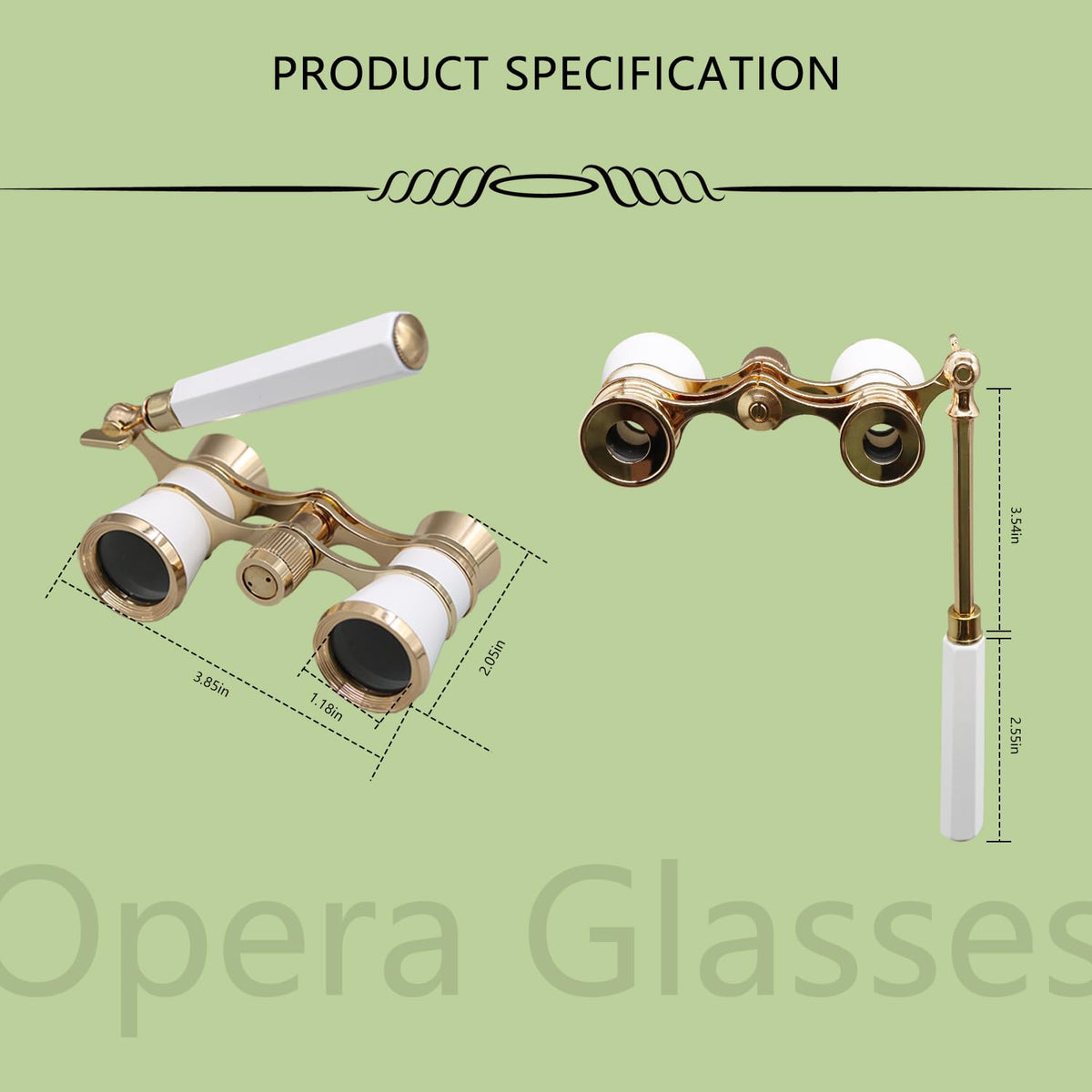 BLACKICE folded opera glasses compact for easy purse storage and protection