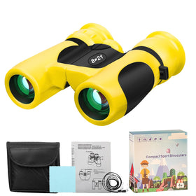 Blackice Kids Binoculars 8x21 overview with yellow body for easy outdoor adventures