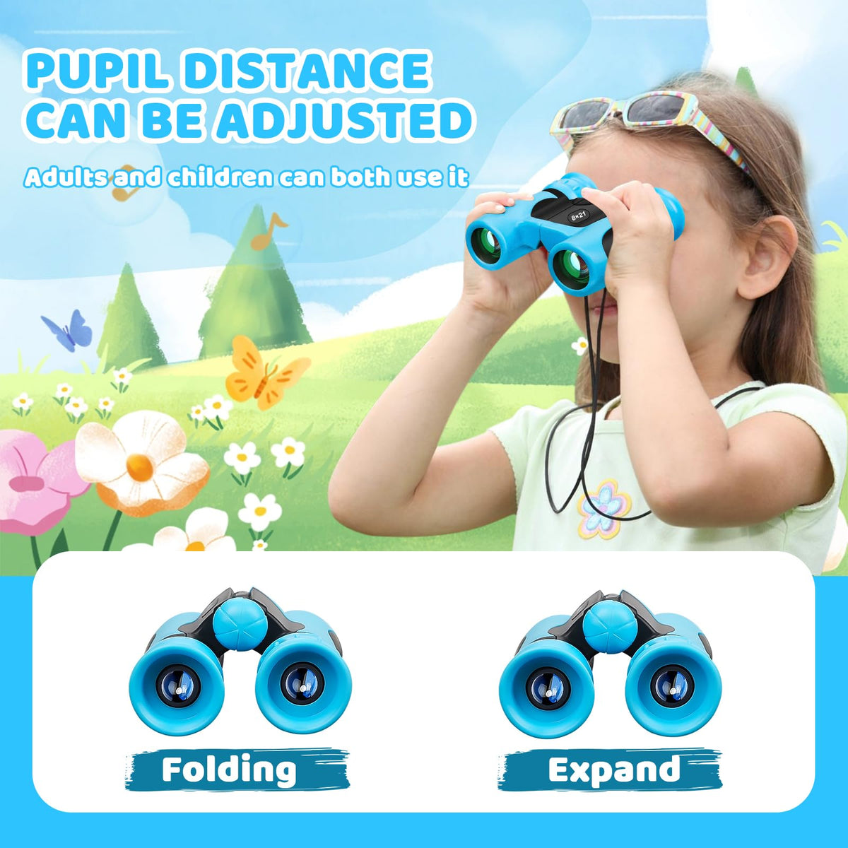 BLACKICE Kids Binoculars Bak4 prisms close-up clarity and zero distortion