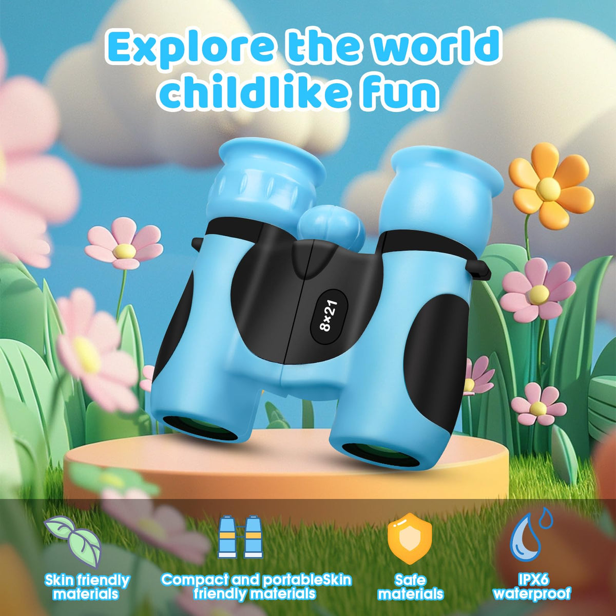 BLACKICE Kids Binoculars soft carrying bag included for easy transport