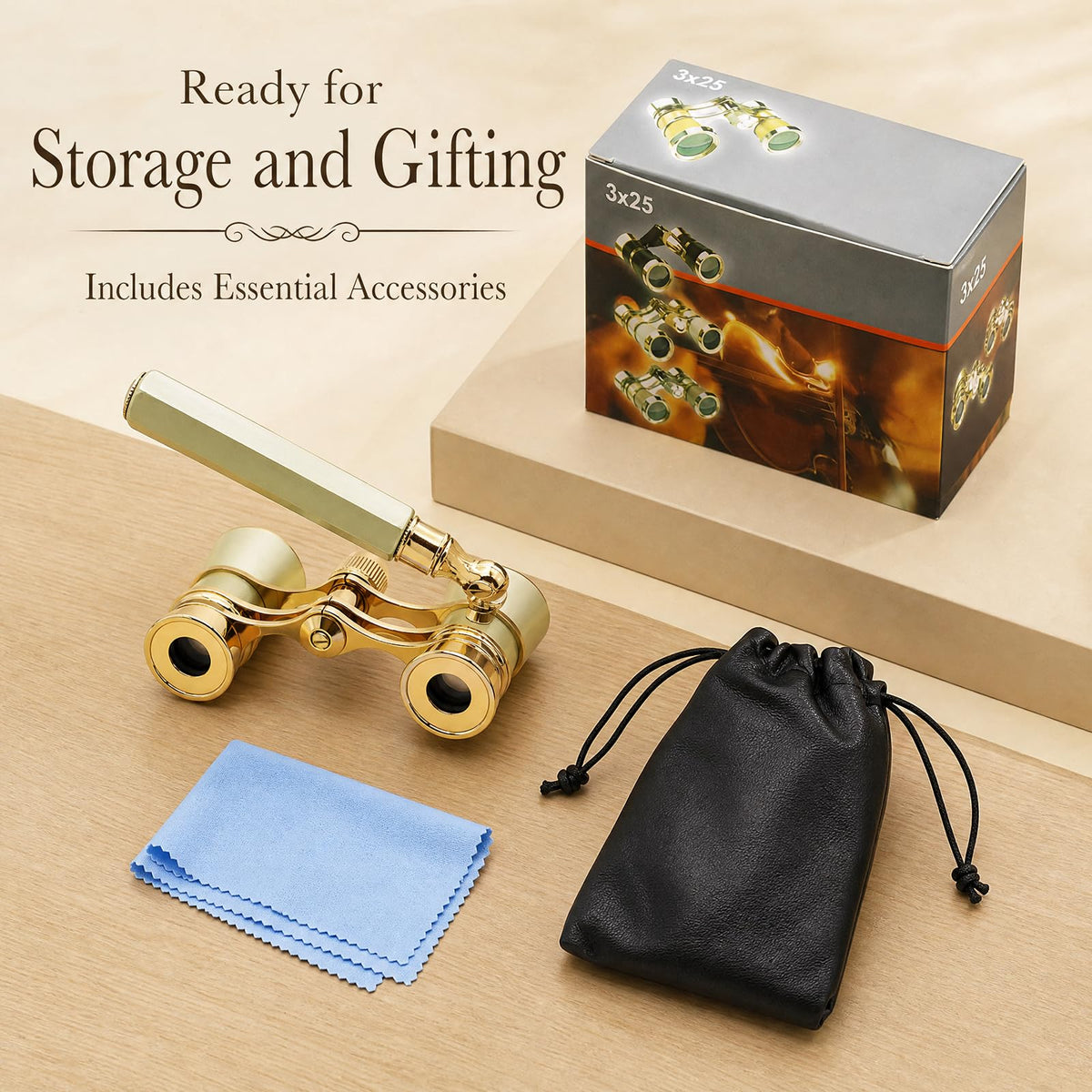 BLACKICE opera glasses in gift box showing ready-to-give presentation benefit