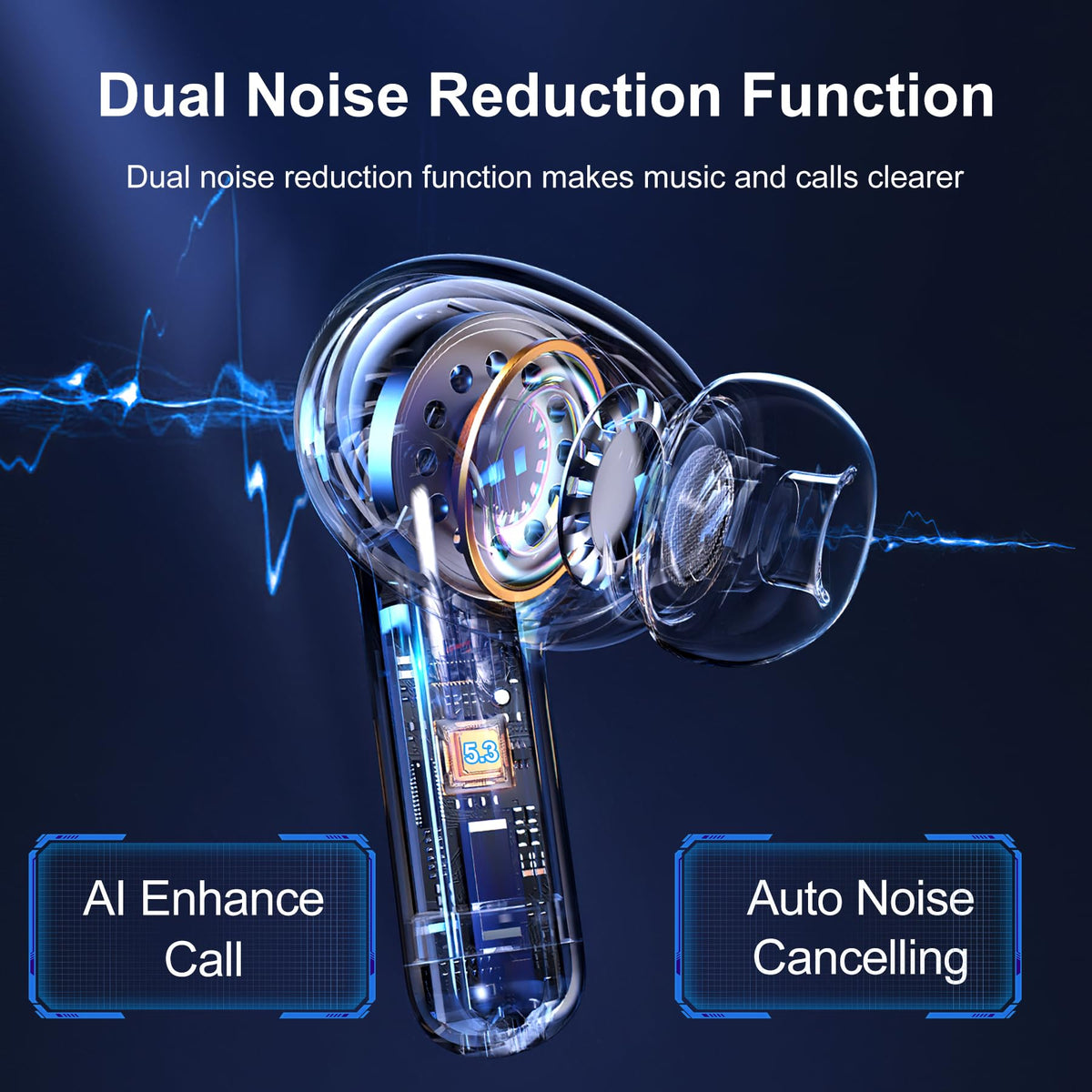 Blackview Airbuds 8 with dual noise cancellation for clearer audio