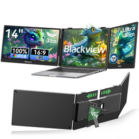 Blackview DCM5 triple-screen extender front view for on-the-go productivity