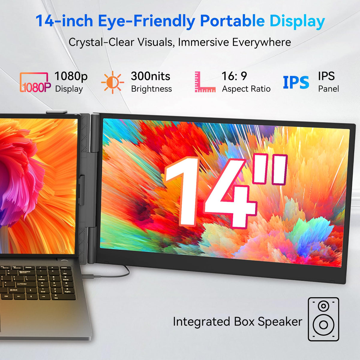 Blackview DCM6 14.1-inch FHD external monitor display for crisp visuals.