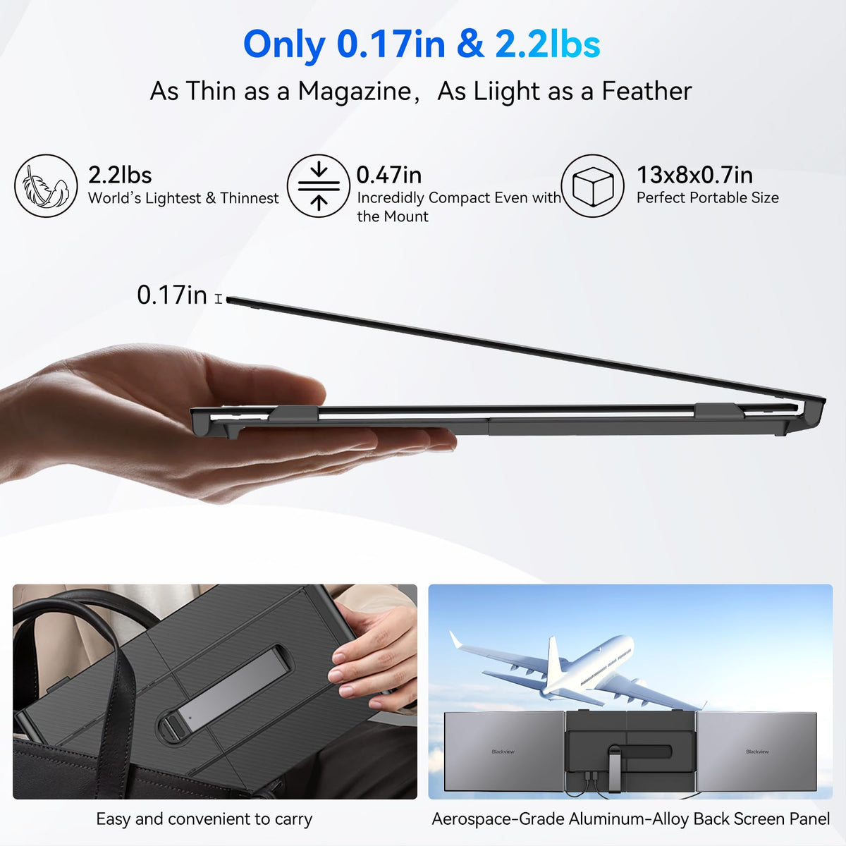 Blackview DCM6 folded in its carry case demonstrates ultra-portable setup.