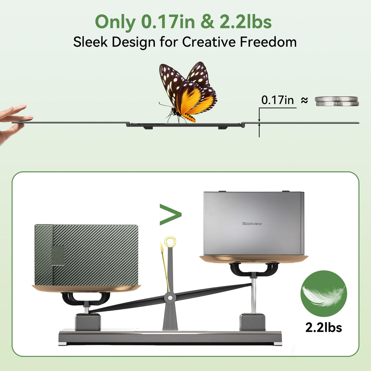 Blackview DCM8 side-ports highlight USB-C connectivity for fast data transfer.