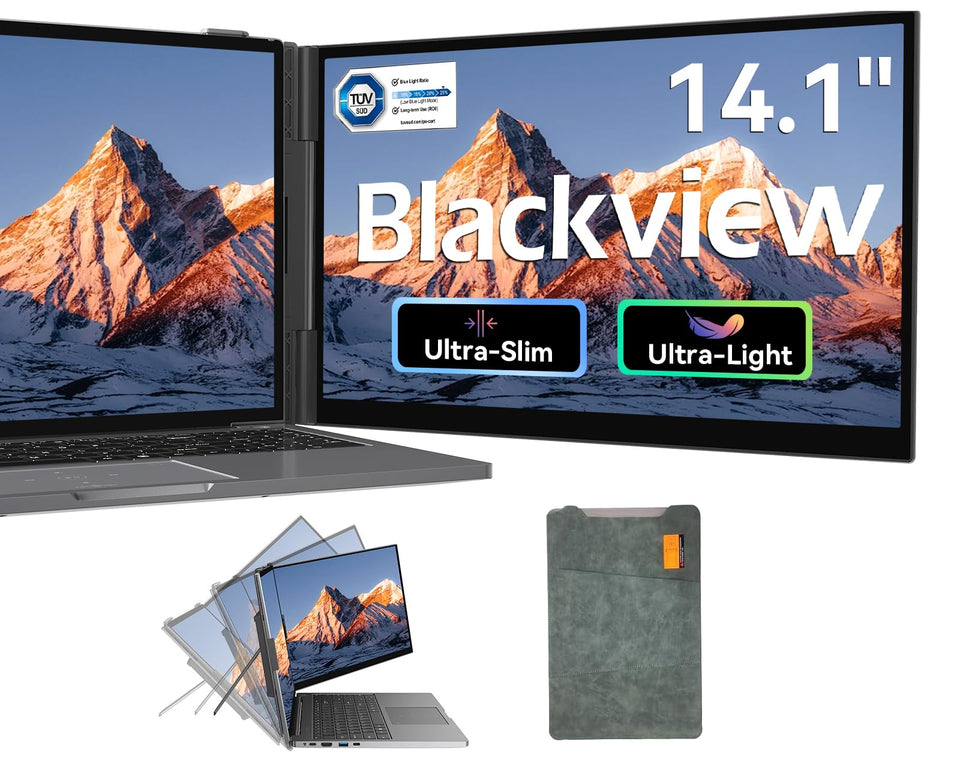 Blackview SCM6 front view shows ultra-slim profile for portable setups.