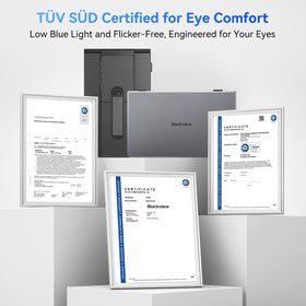 Blackview SCM6 on-desk setup demonstrates dual-monitor productivity.