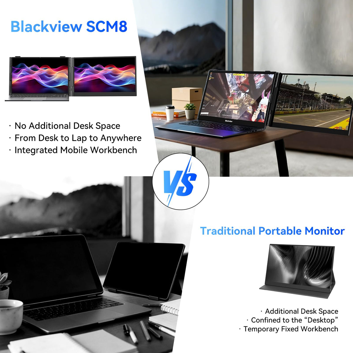 Blackview SCM8 FHD IPS display clarity with vibrant colors.