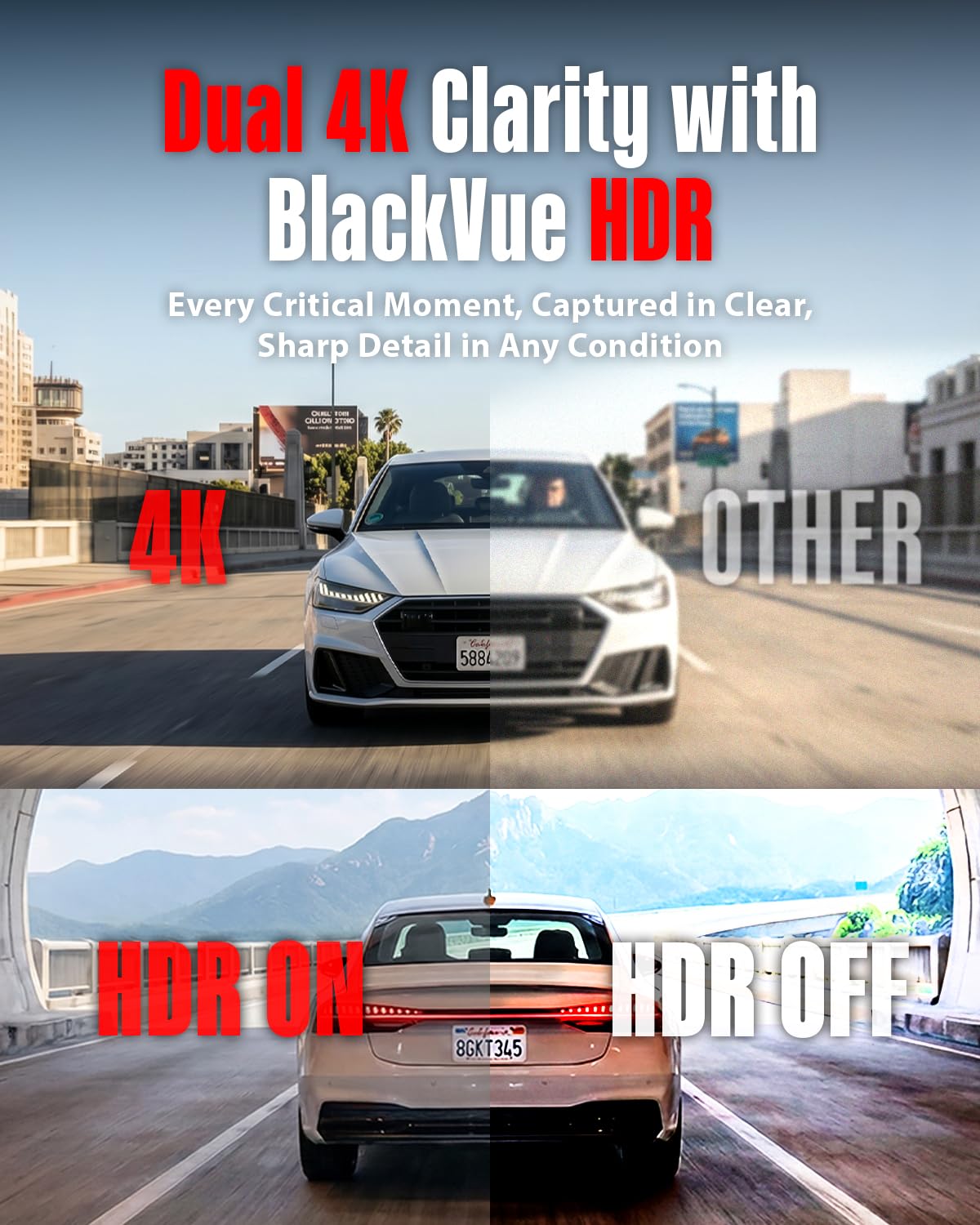 BlackVue Elite 10 rear camera captures the opposite lane for complete coverage.