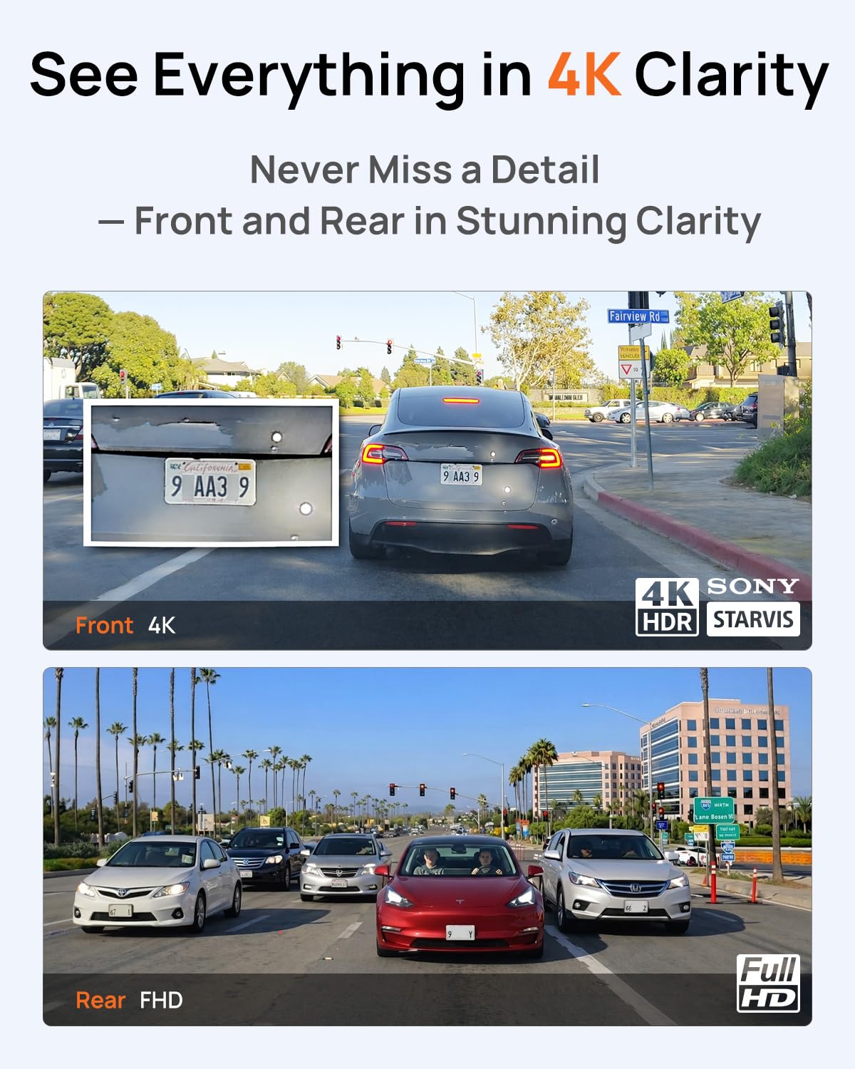 BlackVue SAFY9 rear camera lens provides reliable dual-channel coverage in all light.