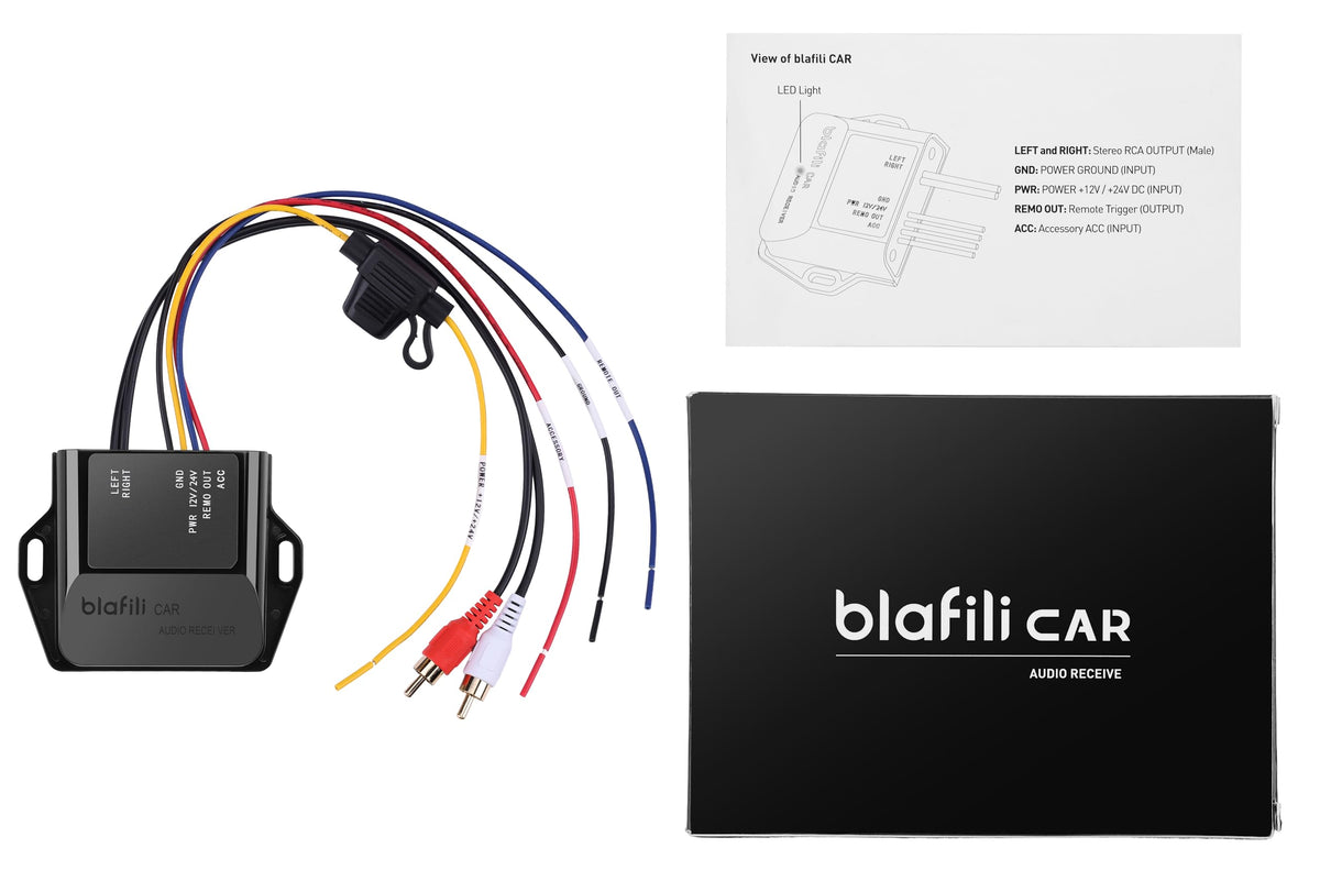 blafili pairing with smartphone in car illustrating simple wireless streaming setup