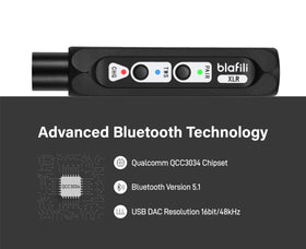 blafili XLR battery indicator lit showing long 10+ hour runtime advantage
