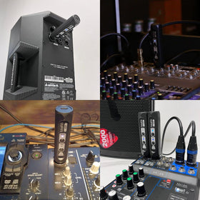 two blafili XLR units paired for TWS stereo offering left-right separation
