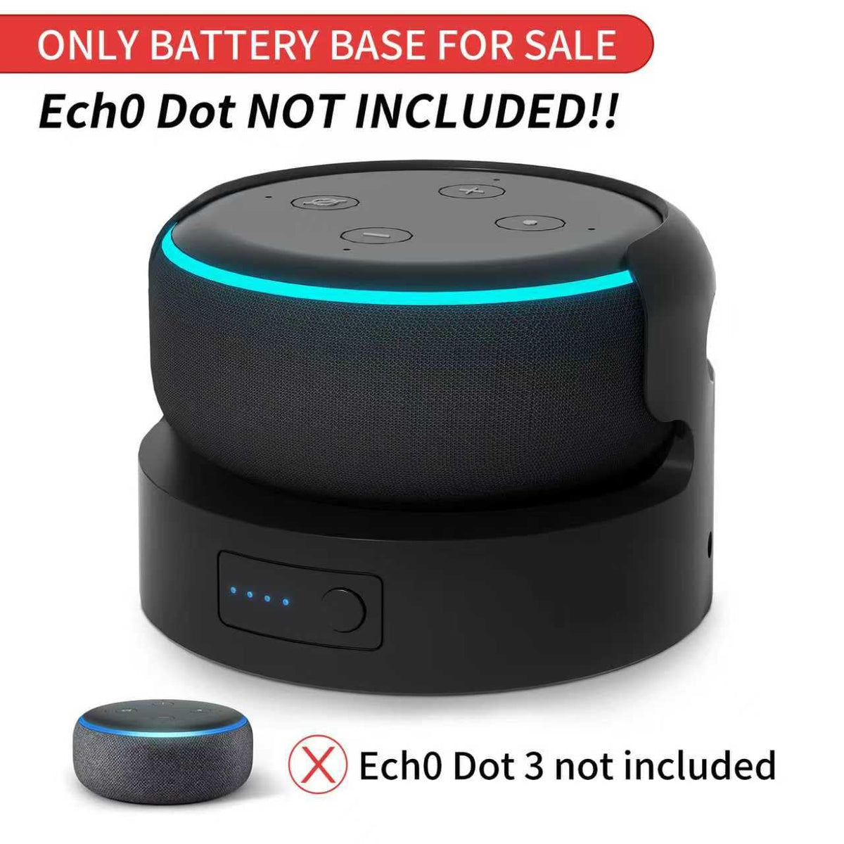 Blanou side profile with Echo Dot 3 installed demonstrating stable placement benefit