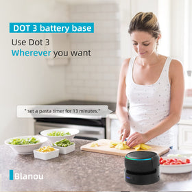 Blanou size comparison next to a smartphone to show compact portable scale benefit