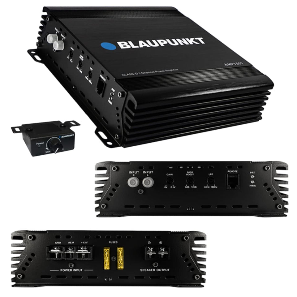 Blaupunkt AMP1500M front view for high-power car audio upgrade