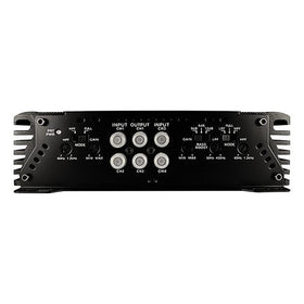 Blaupunkt AMP1504 side panel shows slim profile ideal for trunk installation.