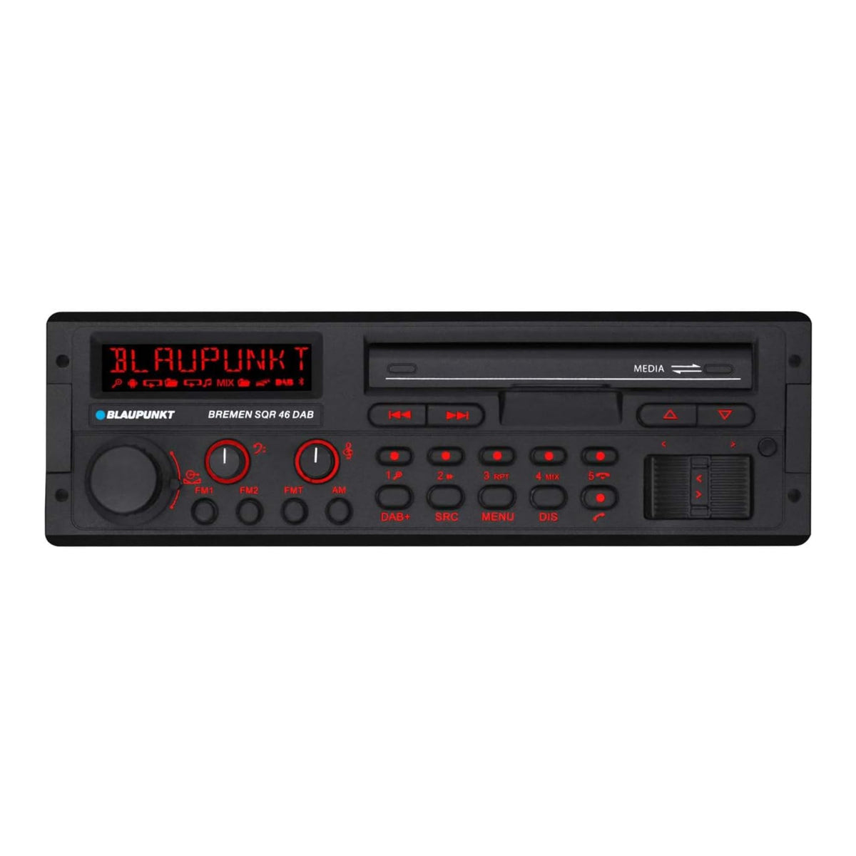 BLAUPUNKT Bremen SQR 46 DAB retro front panel for quick media access.