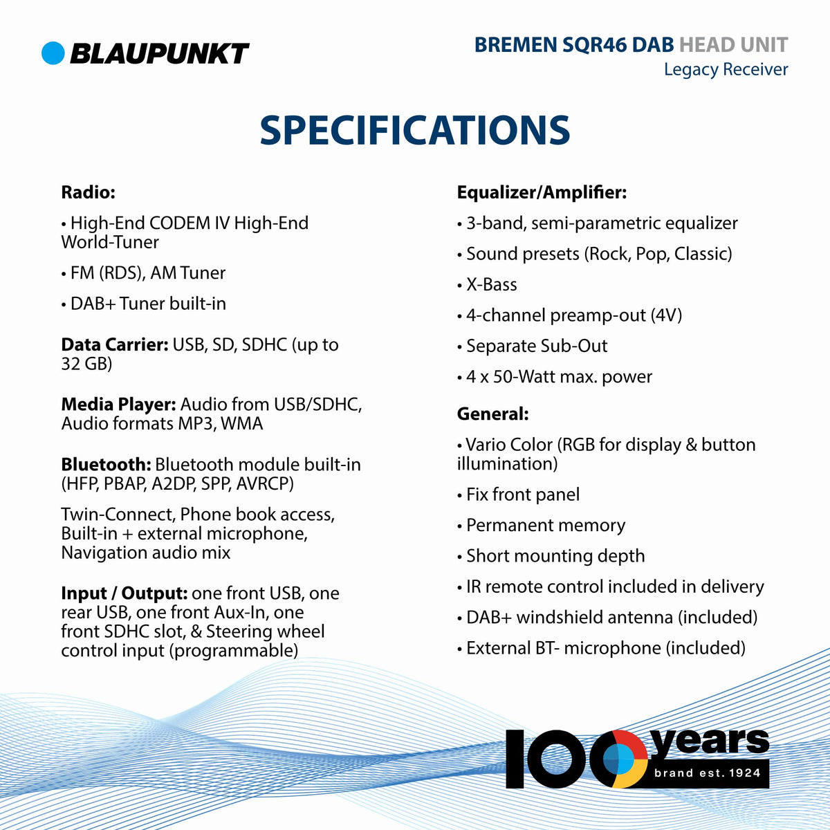 BLAUPUNKT Bremen SQR 46 DAB retro USB and SD ports for easy playback.
