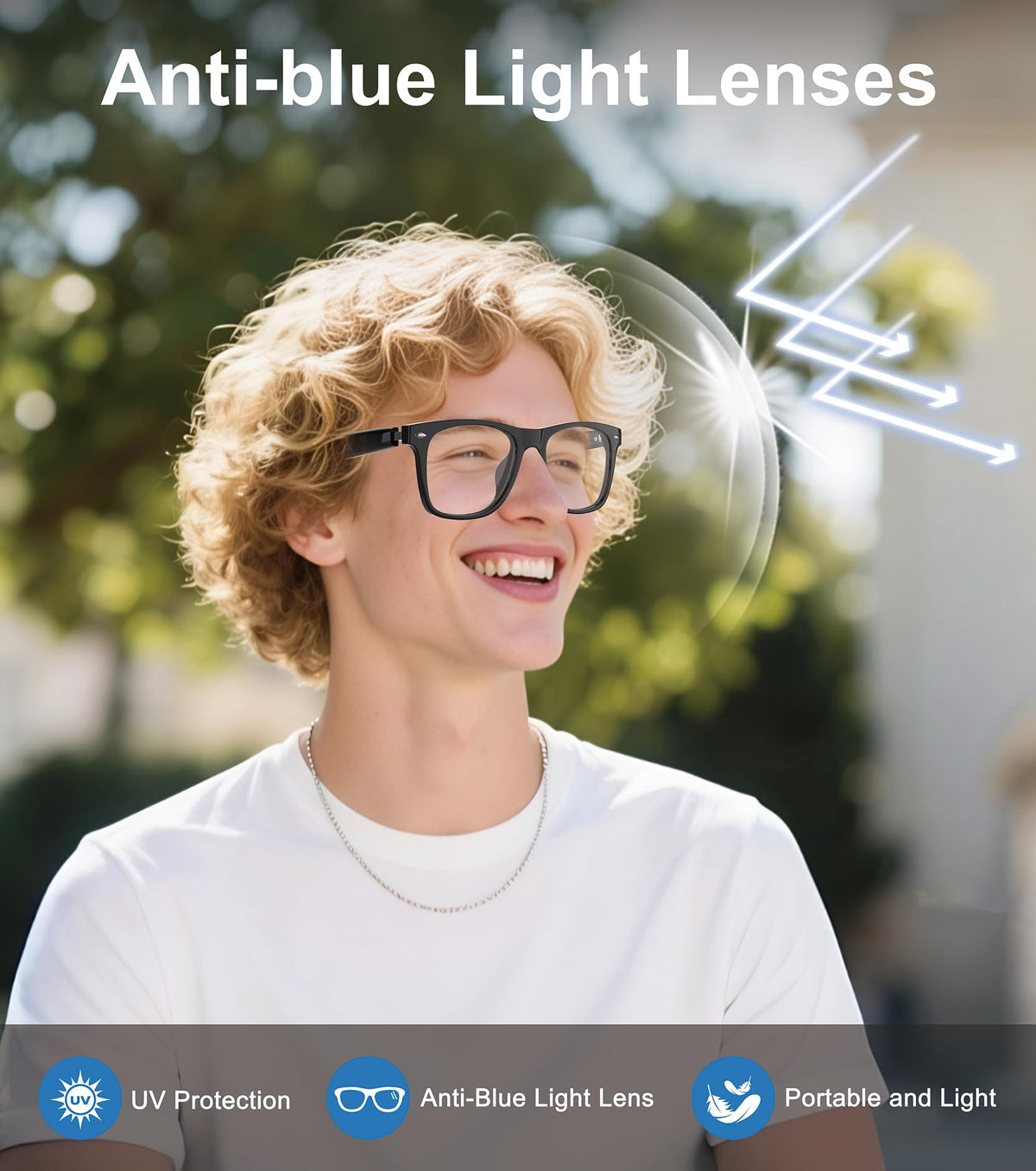 BLESSSOURCE smart glasses with immersive music and hands-free calls.