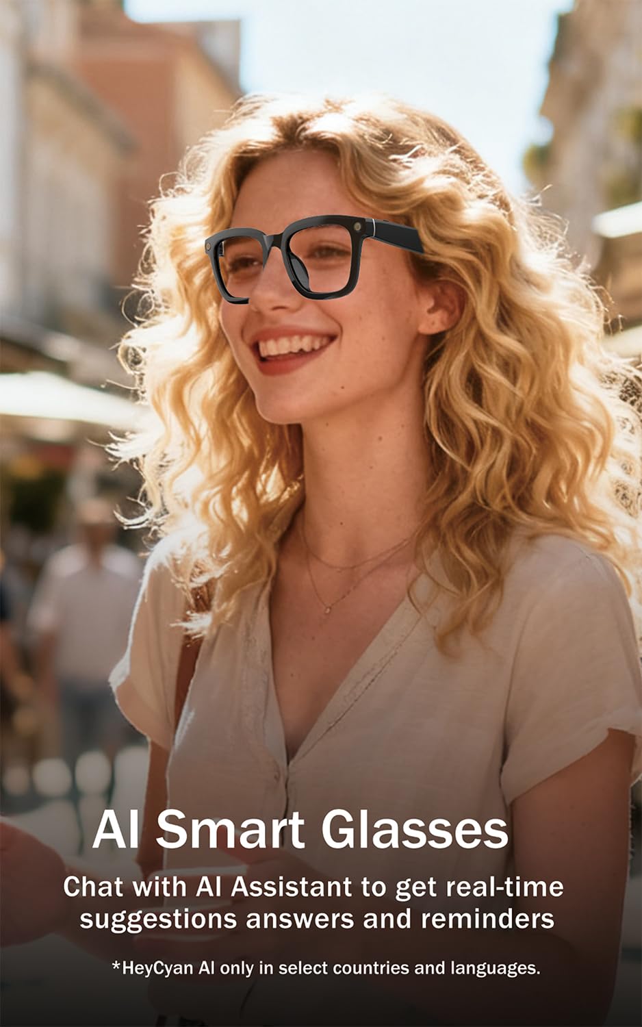 Blessource AI Smart Glasses open-ear-audio immersive sound without blocking your environment