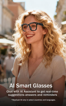 Blessource AI Smart Glasses open-ear-audio immersive sound without blocking your environment